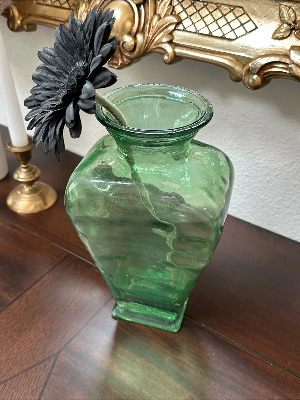 Green Glass Decorative Vase - Home Accents
